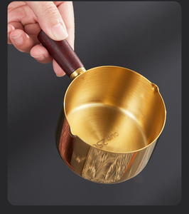 304 Stainless Steel Measuring Spoon with Wooden Handle Precision Steak Seasoning and Ketchup Cup Mini <strong>Dipping</strong> <strong>Pot</strong> - Product Image 4