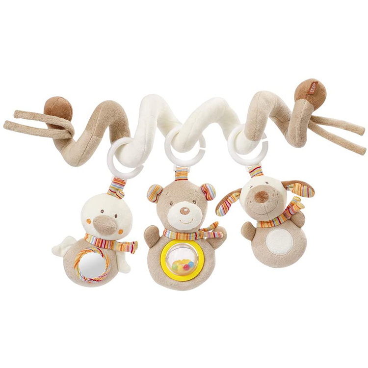 Soft Baby Bed Hanging Toy Spiral Activity Animal Round The Bed Baby Educational Plush Bear Rattles Toys