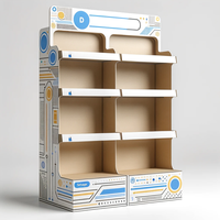 Présentoir de sol en carton pop-up marron et blanc kraft pour allume-cigare – Présentoir en carton pop-up