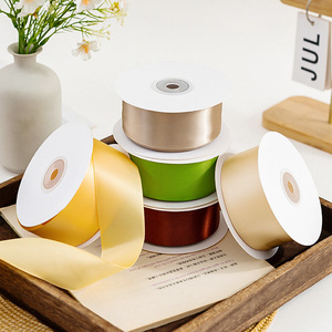 4cm Solid Color Encrypted Single-sided High-end Satin <strong>Ribbon</strong> 25 Yards Wedding Gift Packaging for Fresh Flowers Cake Webbing DIY - Product Image 2