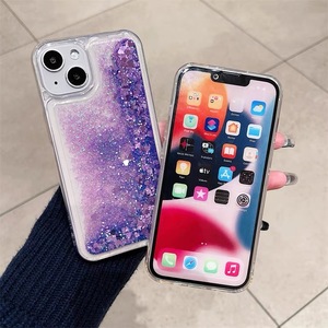 Coque de téléphone transparente colorée liquide sables mouvants pour iphone xs max xr x 11 12 <span class=keywords><strong>13plus</strong></span>, pour iphone 15 pro étui liquide paillettes - Product Image 3