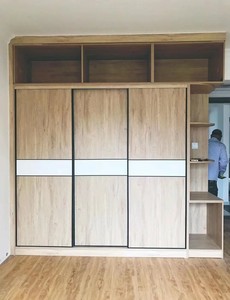 Armoire à portes coulissantes en MDF, finition mélamine, mini échantillon, <span class=keywords><strong>prix</strong></span> bas, panneau de particules, armoire à vêtements, placard, sur mesure - Product Image 4