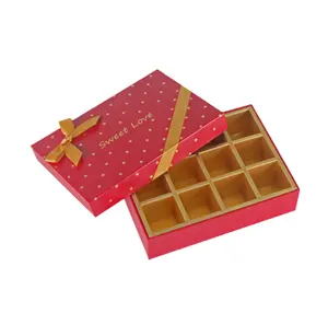 Boîtes et plateaux d'emballage cadeau personnalisés Boîte d'emballage alimentaire rouge avec plateau en plastique Petite boîte cadeau chocolat
