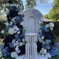 Arche de fleurs artificielles MoKtong en soie bleu poussière pour mariage, décoration florale, arrangement d'arche de fleurs