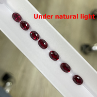 Harga Pabrik Batu Ruby Merah Darah Merpati Buatan Laboratorium Potongan Oval 5x7mm, Batu Sintetis Lepas untuk Perhiasan Kustom