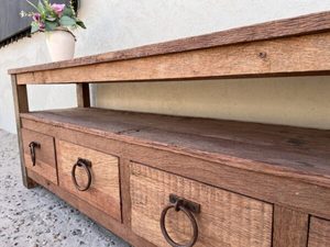 Modern Farmhouse 4-Drawer Accent <b>Cabinet</b> Wood Workbench with Metal Storage for Home Kitchen Bedroom-Dining Room Sideboard <b>Locker</b> - Product Image 5