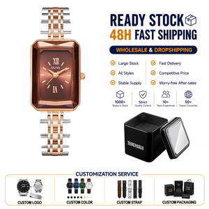 Montre à quartz pour femme OEM, cadran rectangulaire, boîtier en alliage, résistante à l'eau, pour la vente en gros transfrontalière mondiale - Product Image 1