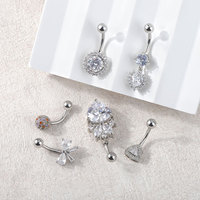 Nombril Piercing 14G Acier Chirurgical Sexy Bowknot Coeur Zircon Corps Piercing Ombligo Bijoux pour Femmes
