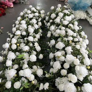 M-FR126 New design wedding aisle runner flowers artificial table flower runner luxury rose flower runner for wedding decoration - Product Image 3
