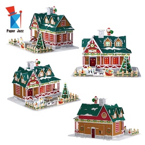 <span class=keywords><strong>Village</strong></span> <span class=keywords><strong>de</strong></span> noël joyeux pour enfants, fournitures scolaires, bricolage avec lumière LED, <span class=keywords><strong>construction</strong></span> <span class=keywords><strong>de</strong></span> chalet, mousse EPS, Puzzle 3D, jouet en papier - Product Image 1