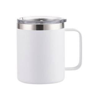 Taza de Café de Acero Inoxidable de Doble Pared con Aislamiento al Vacío de 12 oz, Personalizada con Recubrimiento en Polvo de Alta Calidad, para Oficina, Camping, con Asa - Product Image 1