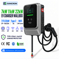 Chargeur rapide pour véhicules électriques 7kW 11kW 22kW Type 2 AC triphasé, borne de recharge murale intelligente pour maison connectée, courant réglable, Wifi, station de charge murale