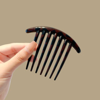 Peigne latéral vintage français à dents larges pour femme, en résine à maintien fort, élégant, en plastique, pour usage quotidien et chignons
