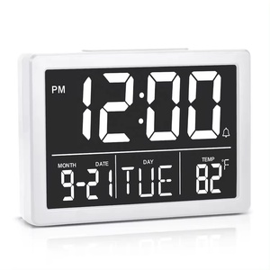 Thiết bị hoàn hảo màn hình lớn hiển thị 6 bài hát và 2 didi âm thanh được sử dụng LCD kỹ thuật số bảng/tường đồng hồ báo thức - Product Image 1