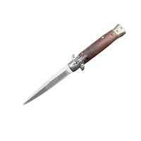 Couteau de poche pliable A K-c pour le camping et la randonnée, manche en bois, couteau tactique pliable pour l'extérieur