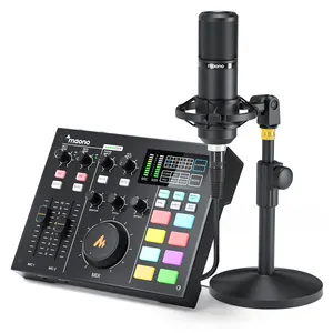 Maonocaster placa de som, com microfone xlr, gravação de áudio, equipamento de gravação em casa, mixer, interface de áudio