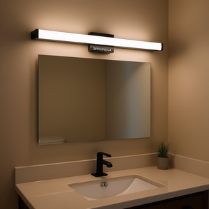 Moderna Lámpara LED de Hierro Negro para Espejo de Baño, Barra de Luz de 41 Pulgadas, Montaje en Pared, Interruptor Táctil Regulable, Luz Blanca Cálida - Product Image 2