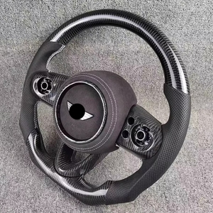 พวงมาลัยรถยนต์ทำจากคาร์บอนไฟเบอร์ประสิทธิภาพการเย็บสีขาวตัดกันพวงมาลัยสำหรับมินิ F55 F56คูเปอร์ - Product Image 4