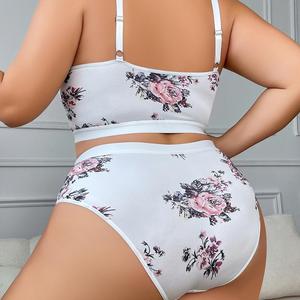Conjunto de Lencería Sexy Nuevo de Europa y América con Encaje Estampado, <span class=keywords><strong>Top</strong></span> Halter Sexy con Escote Pronunciado y Lencería de Talla Grande - Product Image 6