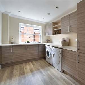 Armoire à linge moderne au design simple, armoire à linge multifonctionnelle, armoire à linge en aggloméré avec lavabo - Product Image 2