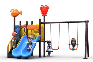 Ensemble toboggan et balançoire en plastique intérieur/extérieur pour jardin, utilisation éducative à l'aéroport pour parc d'attractions scolaire et aire de jeux Playhouse - Product Image 4