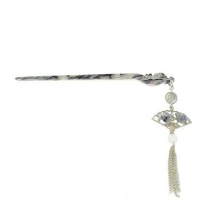 Épingles à cheveux pour femmes, style chinois, en acétate d'encre, type fourchette ou bâtonnet, avec pampilles et breloques en cristal transparent - Product Image 5