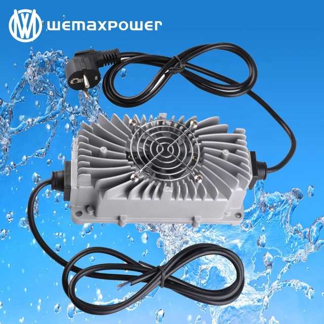 Waterproof 12V-72V Lead Acid Li-ion Lithium Intelligent Smart Portable Battery Charger CE Certified 1 Year Warranty