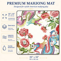 Tapis de Mahjong Américain Pliable, Tapis de Jeu en Néoprène Imprimé Personnalisé, Portable, Enroulable, Résistant à l'Eau, Antidérapant, 84x84 cm, Tapis de Table