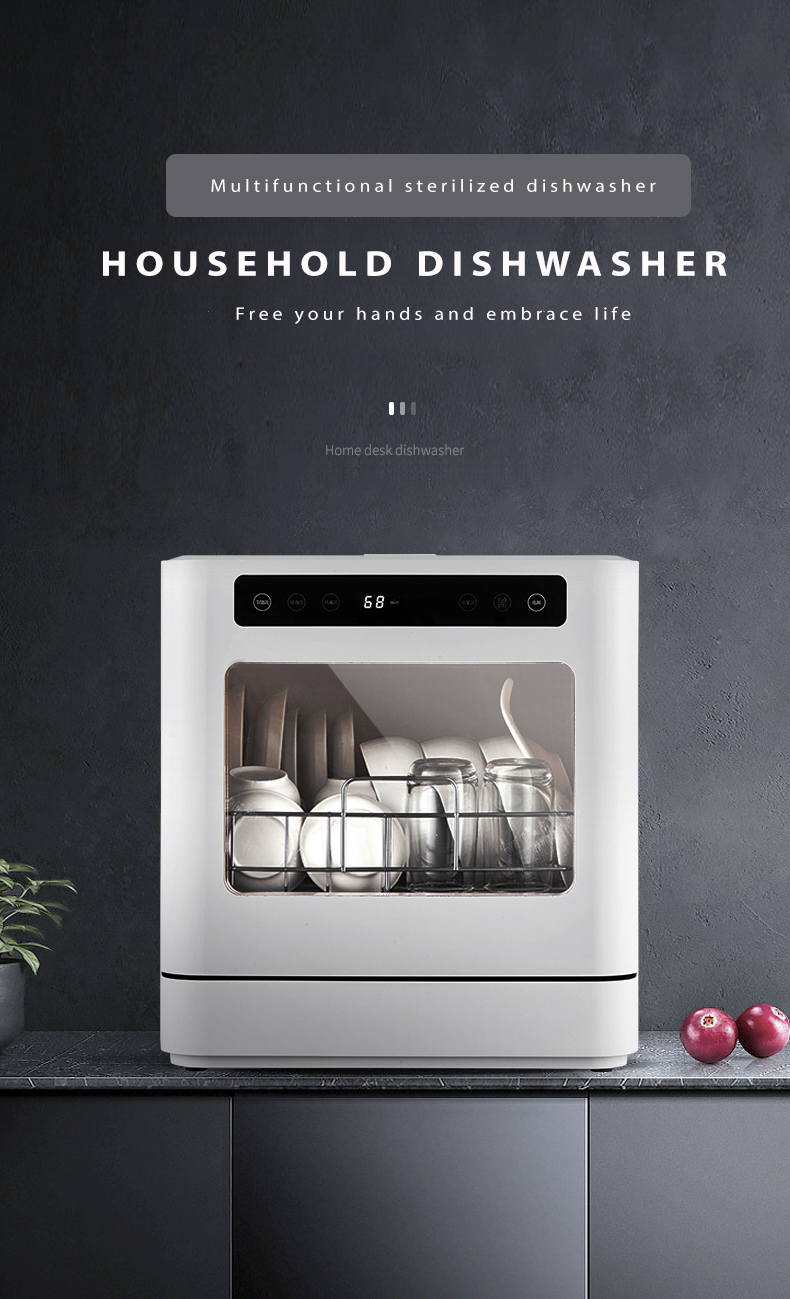Intelligent Dishwasher Installation Free Mini Desktop Household Dishwasher Disinfection And Drying Vegetable Washer Automatic