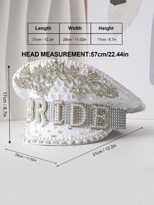 Nicro Nouveaux Costumes de Scène Créatifs de Luxe Chapeau de Capitaine de Mariée Perles Simulées Diamants Nouveautés pour Fêtes d'Halloween et de Pâques - Product Image 5