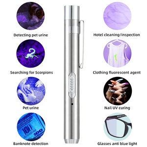 Linterna UV Recargable por USB de 365/395nm, Detector <span class=keywords><strong>Ultravioleta</strong></span> de Acero Inoxidable para Orina de Mascotas, Inspección de Hoteles, Verificación de Dinero - Product Image 2