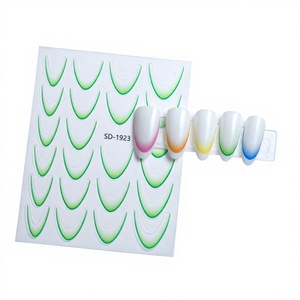 ZHI JIA Nouveaux autocollants pour ongles à dégradé fin à 12 couleurs, autocollants français pour ongles - Product Image 3