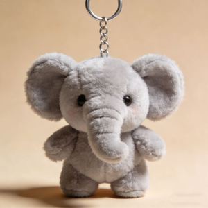 Llavero de Peluche de Elefante Gris Personalizado, Juguete de Peluche Suave y Esponjoso, Colgante Kawaii para Mochila Infantil, Regalo Ideal - Product Image 1