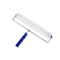 Rouleau à picots en époxy de 18 pouces pour peinture de sol auto-nivelante, kit de rouleau à picots avec tige télescopique détachable