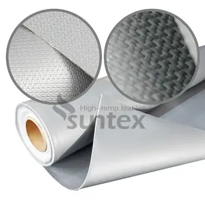 750C Stainless Steel Wire Reinforced Silicone Fiberglass Fabric For Fire Curtain