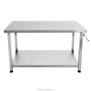 Stainless <b>Steel</b> Height Adjustable Double Layer Work Table Commercial 2 Tier Lift <b>Workbench</b> - Product Image 1
