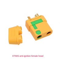 XT90-S Plug Anti-Allumage Femelle Tête Modèle Avion Plug 4.5mm PC Matériau Ignifuge Fleur De Feu Jaune