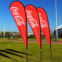 Personnalisé 2m 3m 4m Plume Larme Plage Drapeau Publicité Extérieure Oriflamme Base Vente Signe Promotionnel Drapeaux Kit Stand