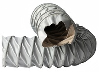 Conduite d'air flexible de haute qualité en tissu de fibre de verre ignifuge, résistante à la température jusqu'à 800 degrés, à clipser pour systèmes CVC