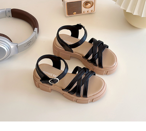 Chaussures pour enfants, nouvelles sandales d'été pour filles, style princesse, douces et élégantes, à semelle épaisse, style romain - Product Image 3