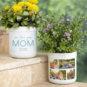 Ins design moderno creativo nordico vaso regalo per la festa della mamma logo personalizzato stampa vasi in ceramica bianca