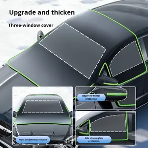 Grande <span class=keywords><strong>housse</strong></span> de pare-brise de <span class=keywords><strong>voiture</strong></span> en tissu Oxford épais avec <span class=keywords><strong>protection</strong></span> anti-givre et anti-neige, <span class=keywords><strong>protection</strong></span> de rétroviseur latéral - Product Image 1