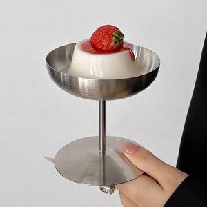 304 Paslanmaz Çelik Mat Dondurma İçecek Bardağı Uzun Tatlı Bardağı Milkshake Puding Meyve Salatası Kasesi - Product Image 2