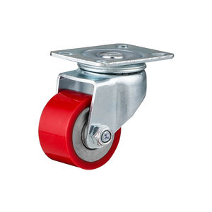 ล้อ PU สีแดงแกนเหล็กชุบสังกะสีแบบต่ำ น้ำหนักเบา สำหรับอุปกรณ์ขนาดกะทัดรัด - Product Image 5