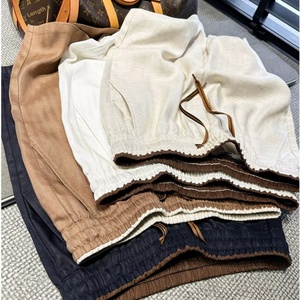 Premium LP Style Men's Linen Lyocell <b>Shorts</b> <b>Old</b> Money Vintage Drawstring Loose Fit Summer Casual Trousers Custom Logo OEM - Product Image 1