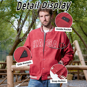 Veste universitaire personnalisée en satin de haute qualité pour homme, veste en satin de coton tendance avec décorations boutonnées, toutes tailles, hiver - Product Image 2