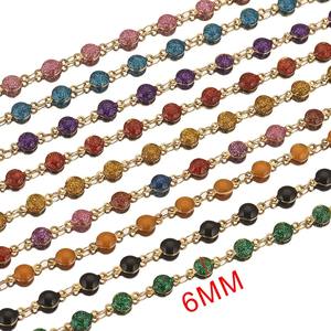 Cadena de Esmalte Brillante de Acero Inoxidable Estilo Vintage Chapado en Oro de 18K, <span class=keywords><strong>Accesorios</strong></span> de Joyería Artesanal, Cadena de Esmalte <span class=keywords><strong>Permanente</strong></span> a Granel - Product Image 3