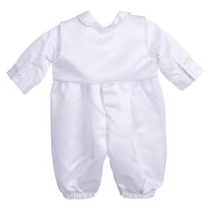 Ensemble de 3 pièces personnalisé pour bébés garçons baptême baptême barboteuse vêtements de cérémonie broderie croix gilet blanc bébé garçon vêtements d'anniversaire - Product Image 3