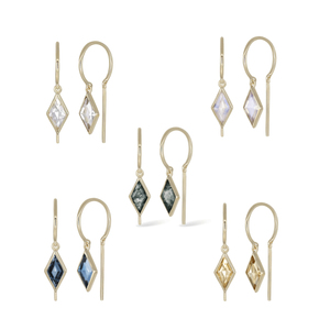 FUAMAY 2025 joyería minimalista delicada 925 Plata multicolor rombo enhebrador <span class=keywords><strong>Topacio</strong></span> <span class=keywords><strong>aros</strong></span> abiertos pendientes <span class=keywords><strong>de</strong></span> gota para mujer - Product Image 1
