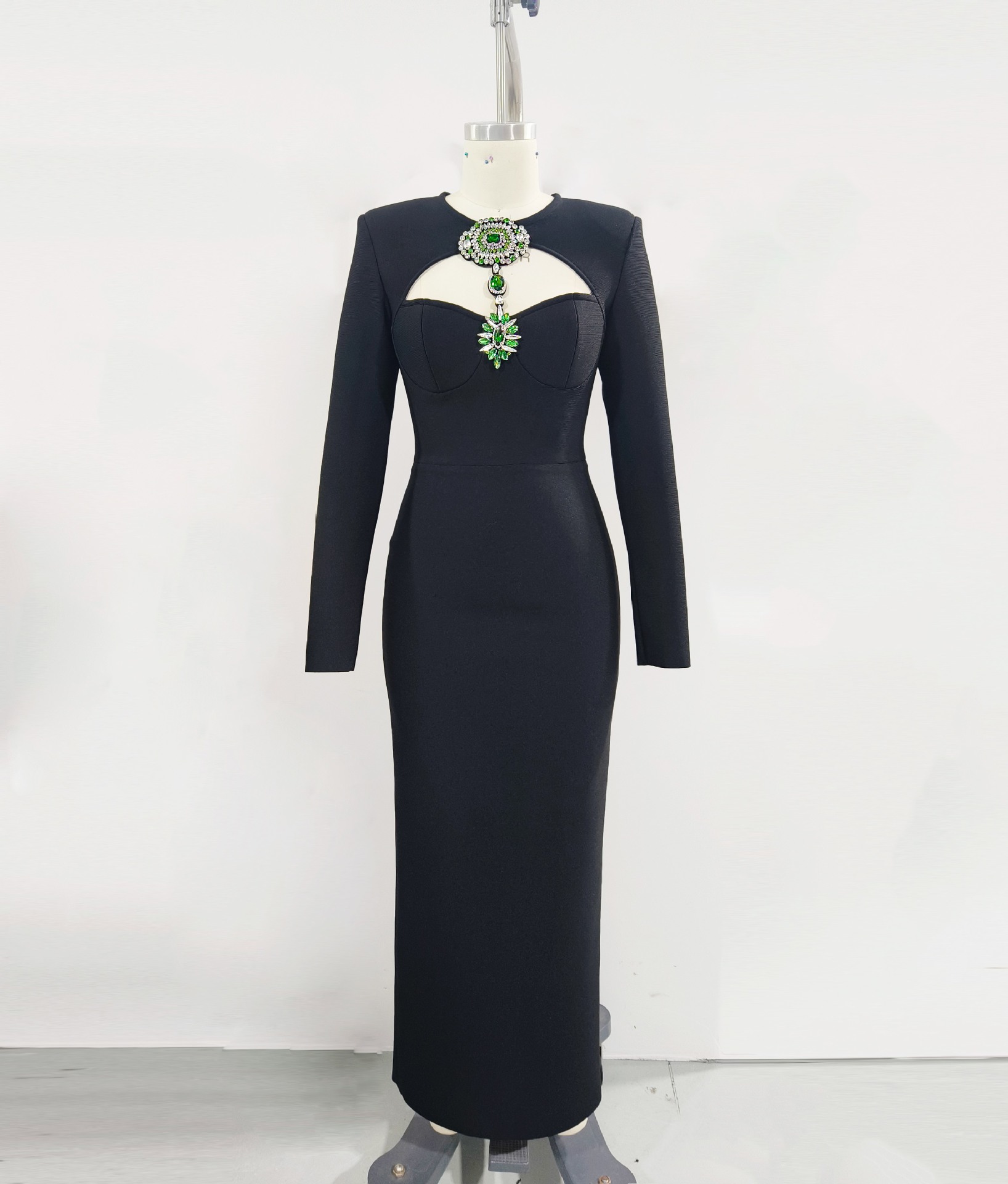 Green Dress with Black Tights - Elegant & Stylish Look